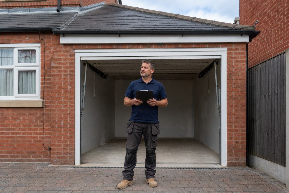 Garage conversion site survey in Preston