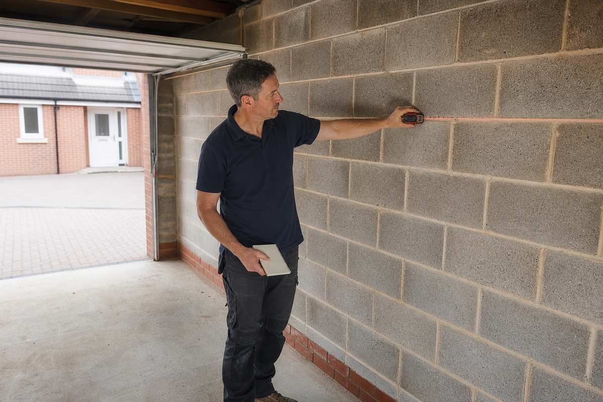 Garage conversion internal survey in Preston
